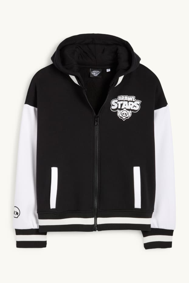 Kinderen: jongens - Brawl Stars - collegejas met capuchon - zwart