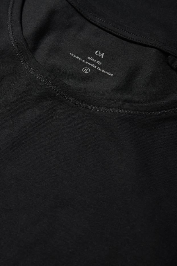 Dames - T-shirt - slim fit - zwart