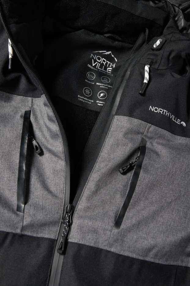 Nen - Jaqueta d’esquí amb caputxa - impermeable - negre