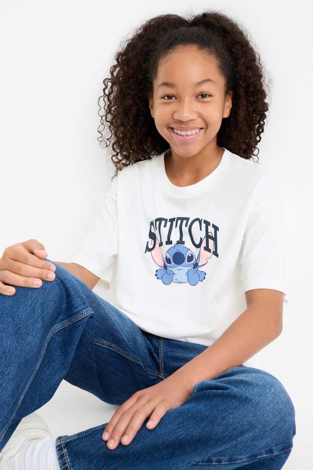 Children Girls - Lilo & Stitch - short sleeve T-shirt - white