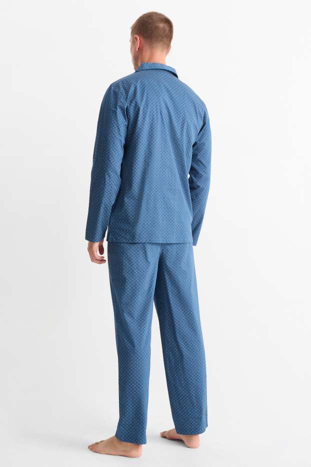 Hommes - Pyjama - à motif - bleu foncé