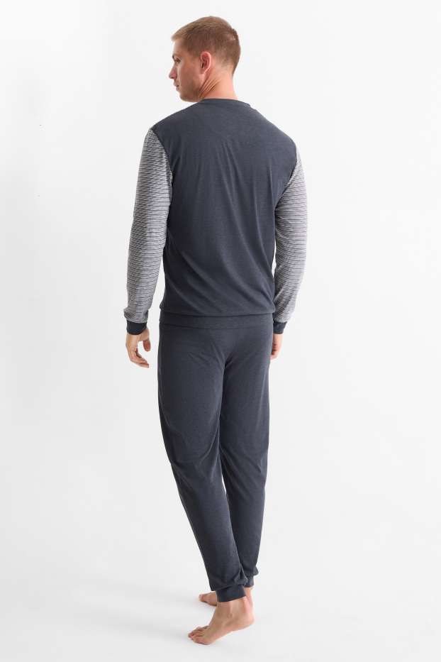 Men - Pyjamas - gray / dark blue
