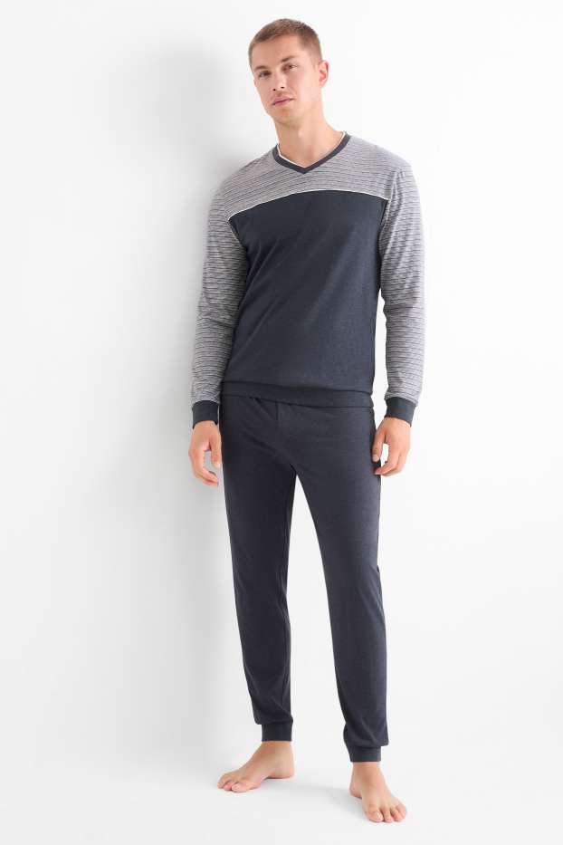 Men - Pyjamas - gray / dark blue
