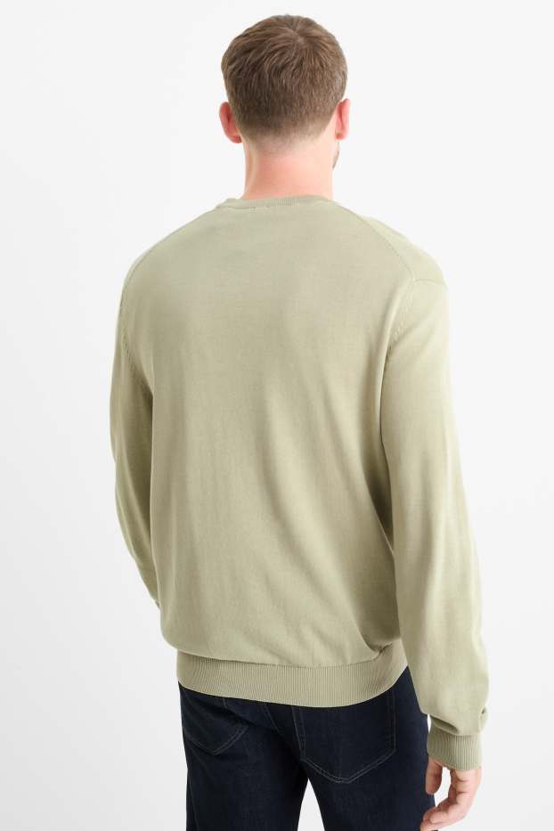 Herren - Feinstrick-Pullover - hellgrün