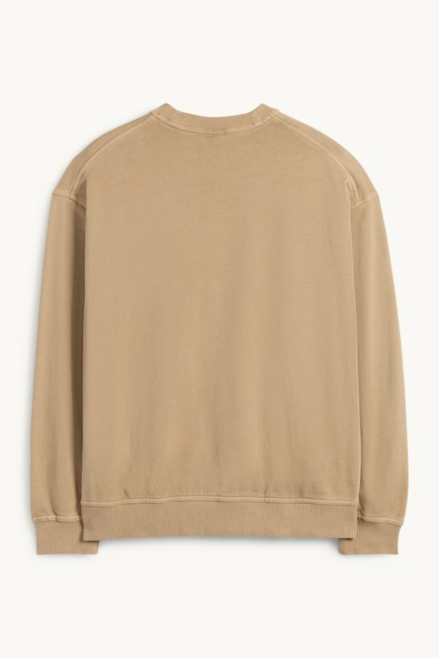 Bărbați - Bluză de molton - maro deschis