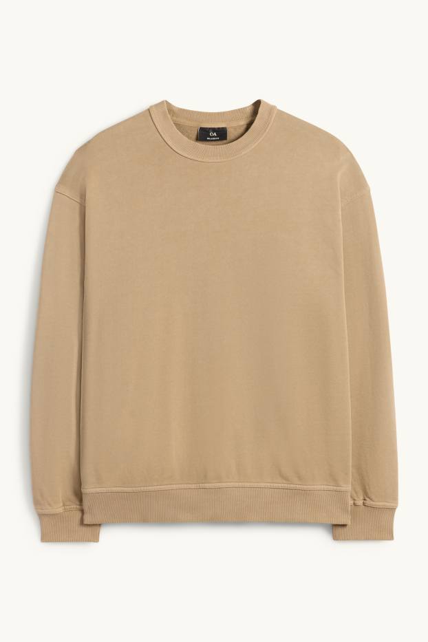 Bărbați - Bluză de molton - maro deschis