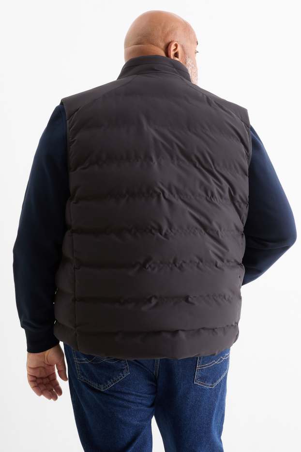 Men - Quilted gilet - water-repellent - black