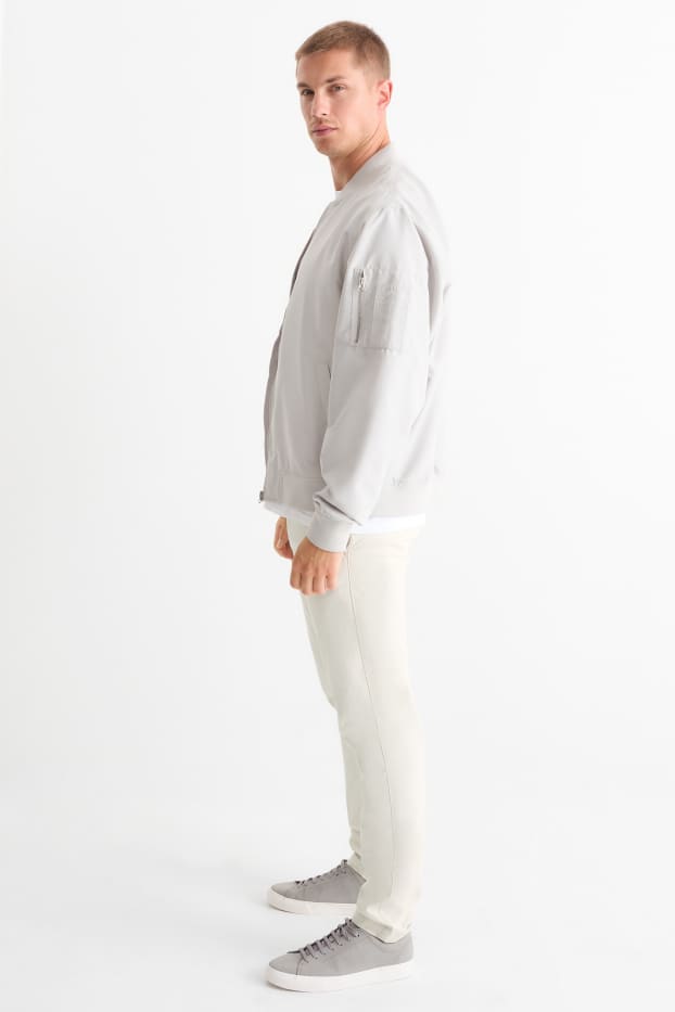 Pánské - Kalhoty chino - slim fit - krémově bílá