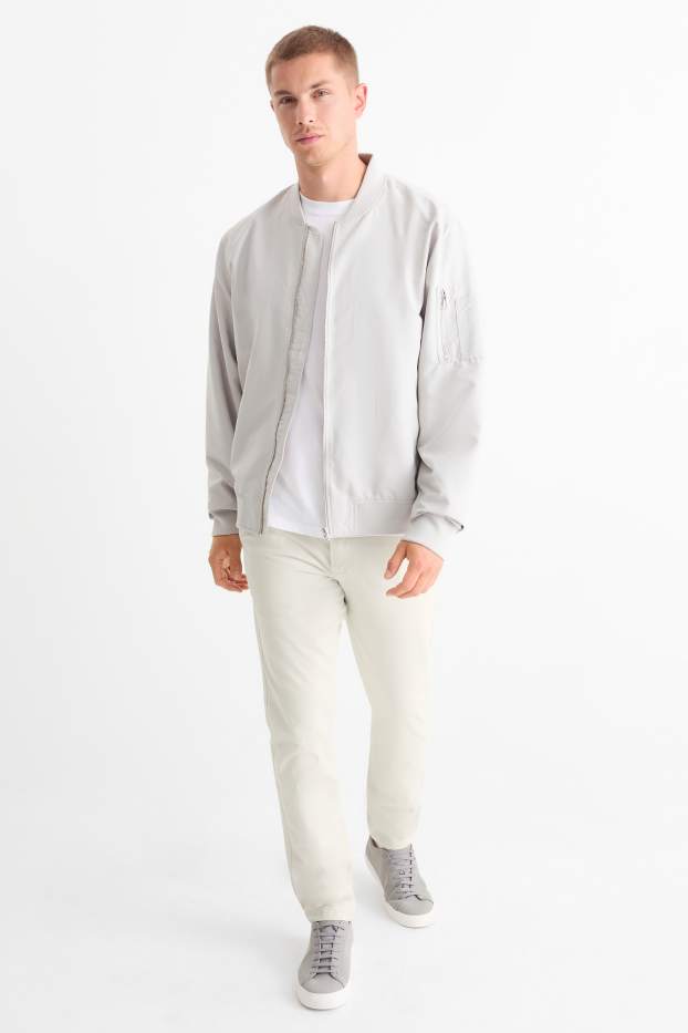 Pánské - Kalhoty chino - slim fit - krémově bílá