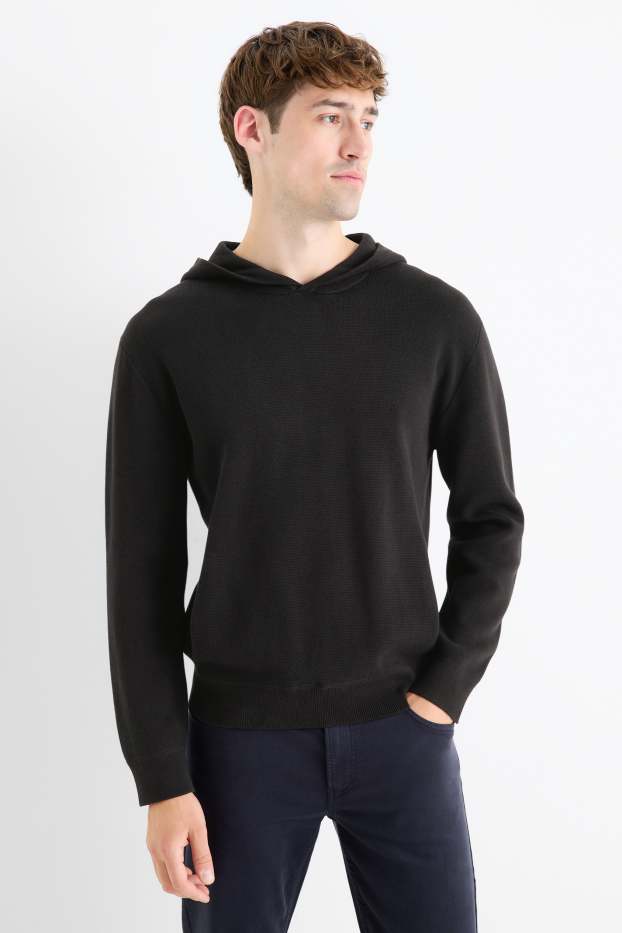 Hommes - Pull à capuche - noir