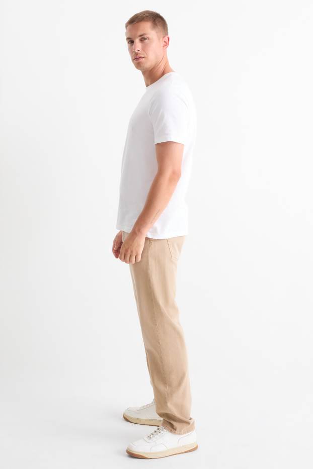 Uomo - Regular jeans con abbottonatura - beige chiaro