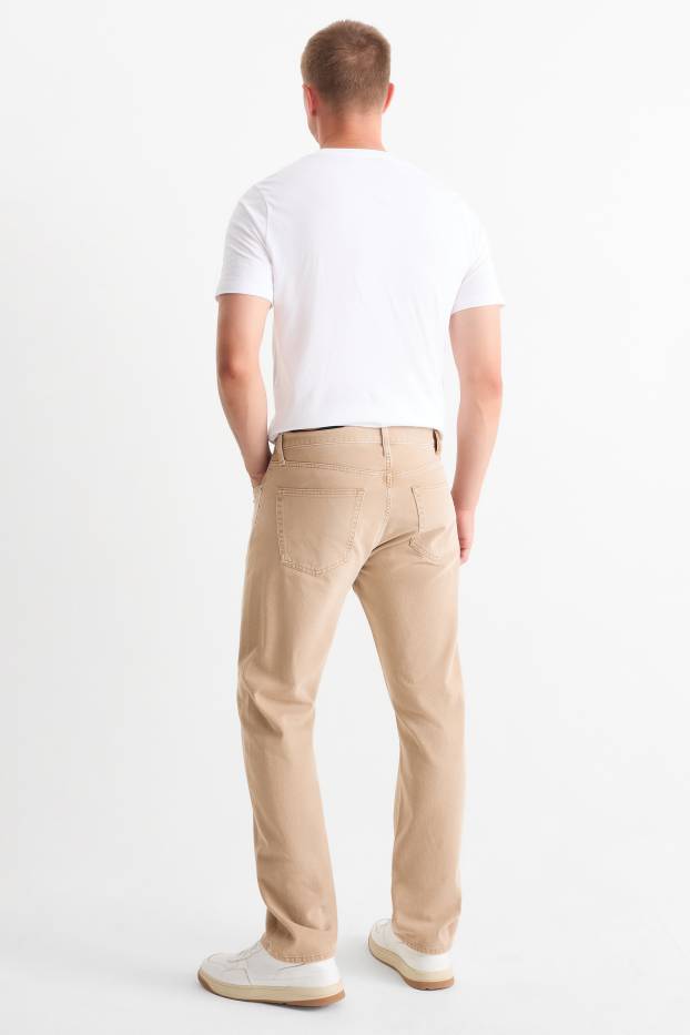Uomo - Regular jeans con abbottonatura - beige chiaro