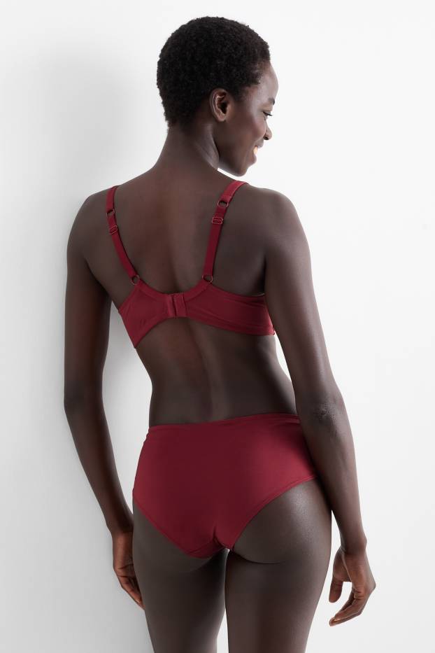 Dámské - Podprsenka s kosticemi - tmavočervená