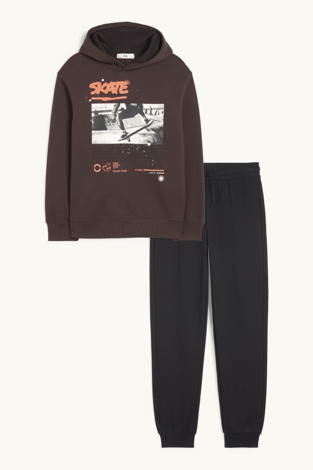 Nen - Skate - conjunt - dessuadora amb caputxa i pantalons de xandall - 2 peces - negre