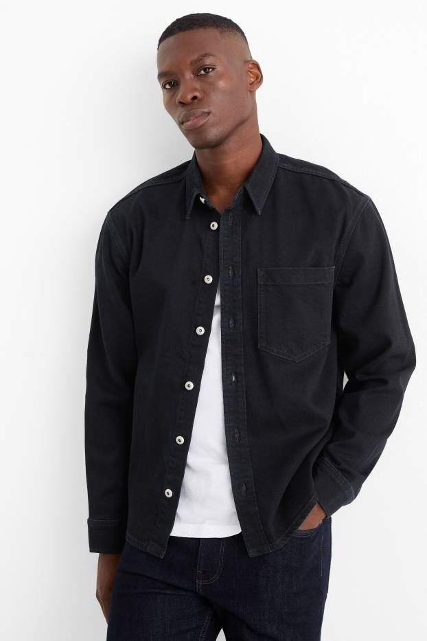 Herren - Jeans-Hemdjacke - Relaxed Fit - Kent - dunkeljeansblau