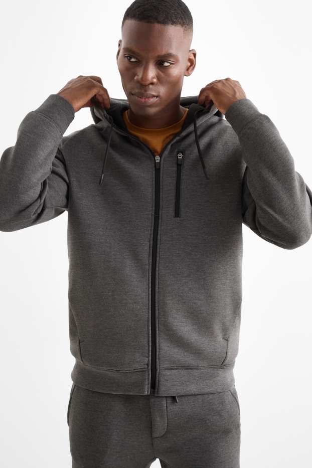 Home - Jaqueta tècnica amb caputxa - gris fosc jaspiat