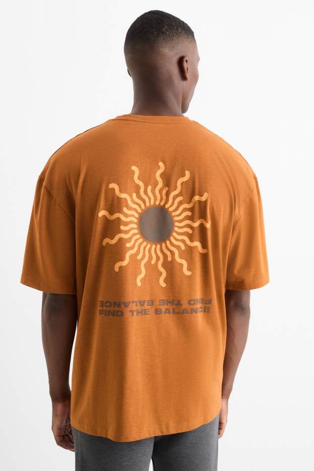 Uomo - T-shirt sportiva - arancio scuro