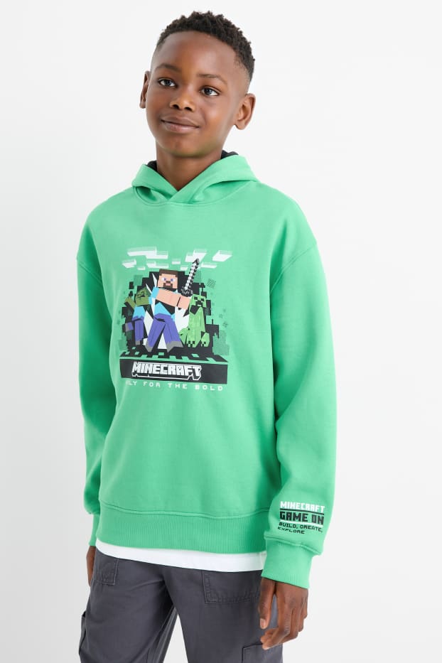 Enfants garçons - Minecraft - sweat à capuche - vert