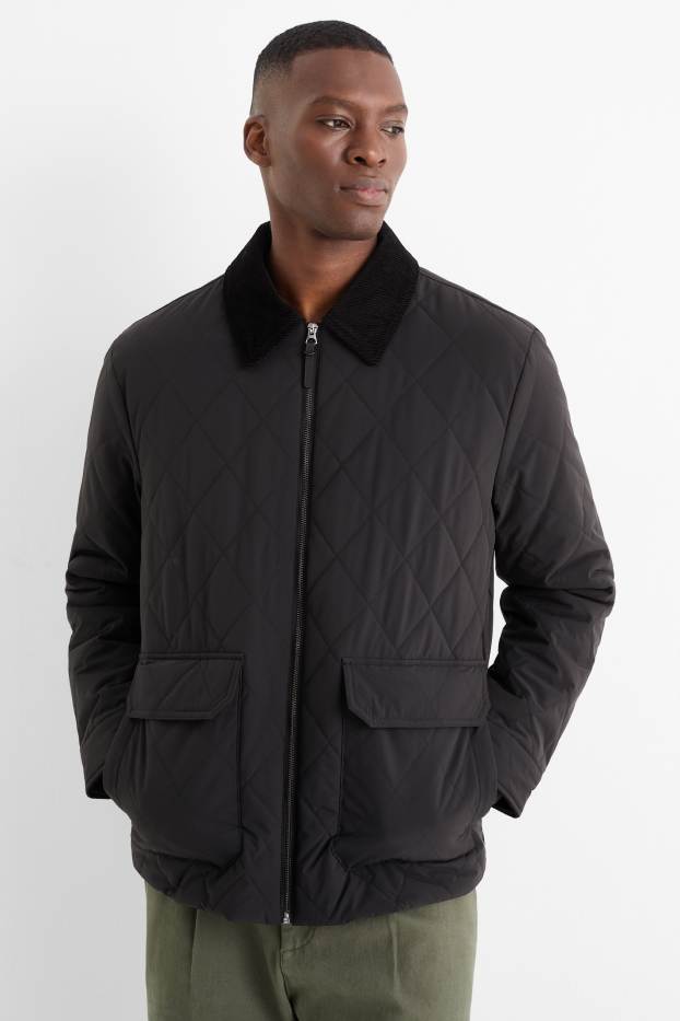 Pánské - Prošívaná bunda - černá