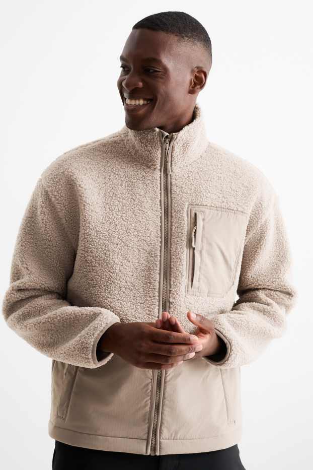 Uomo - Giacca in pile termico - beige