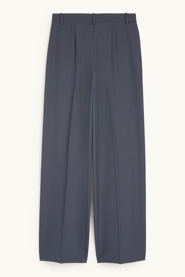 Femei - Pantaloni office - talie înaltă - relaxed fit - albastru închis