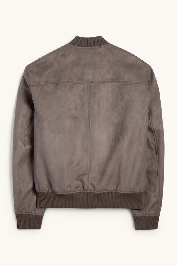 Heren - Bomberjack - imitatiesuède - taupe