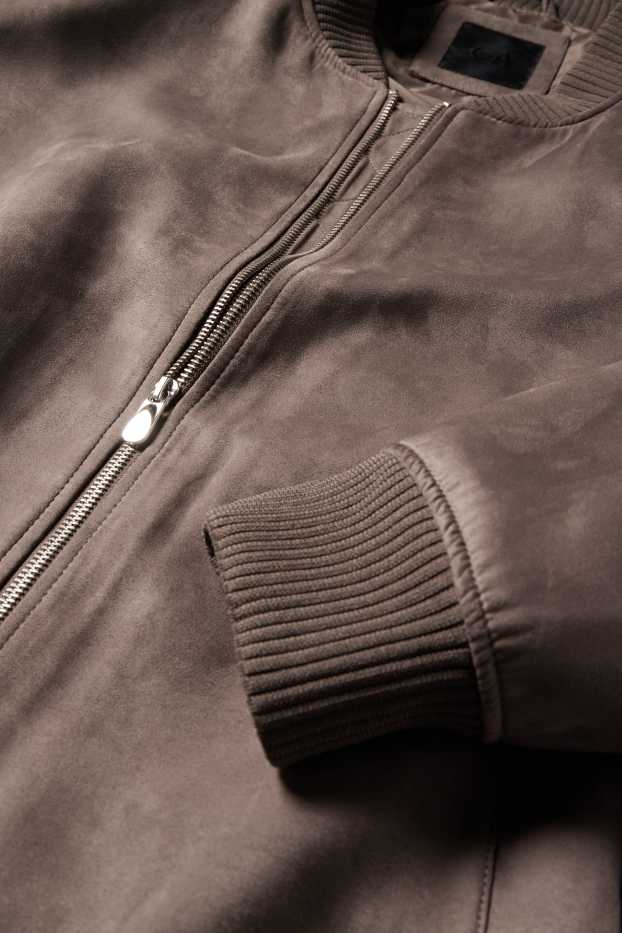 Hombre - Cazadora bomber - antelina - topo