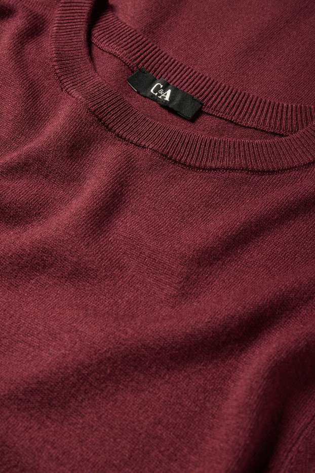 Femmes - Robe en maille - bordeaux