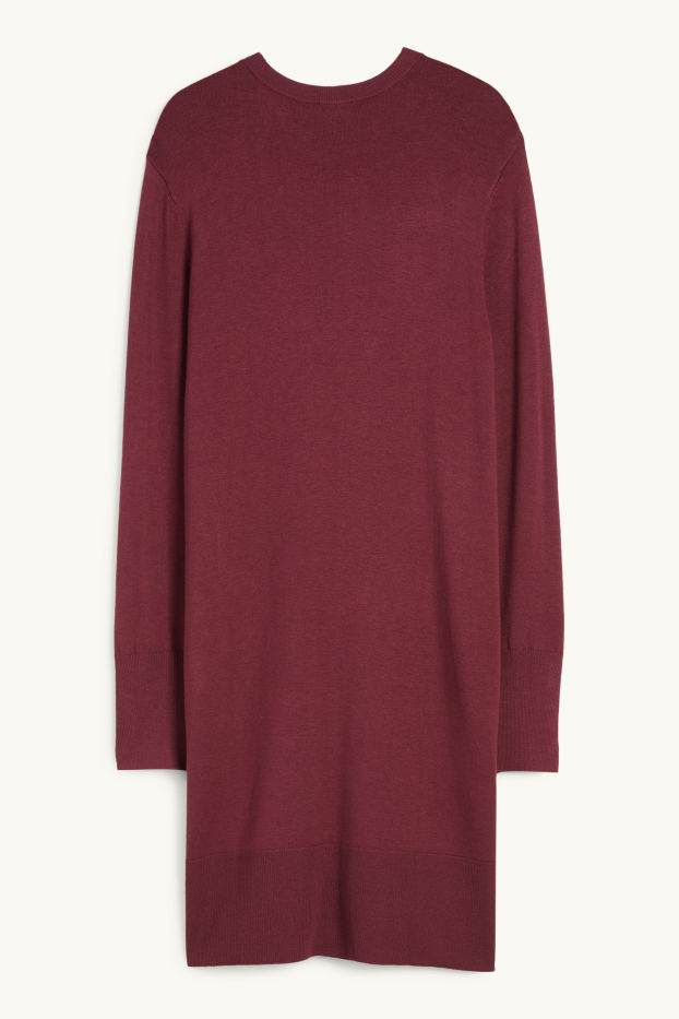 Femmes - Robe en maille - bordeaux