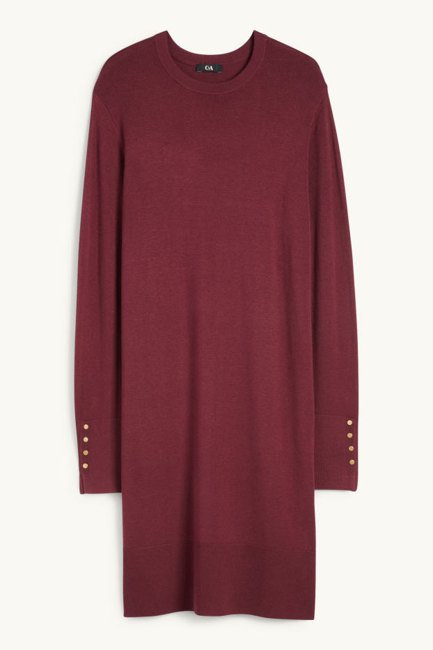 Femmes - Robe en maille - bordeaux