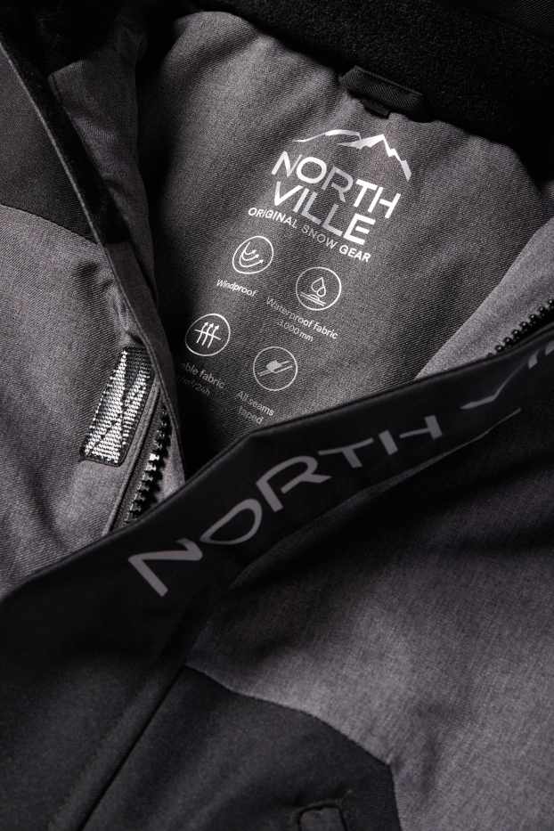 Nen - Jaqueta d’esquí amb caputxa - impermeable - gris fosc