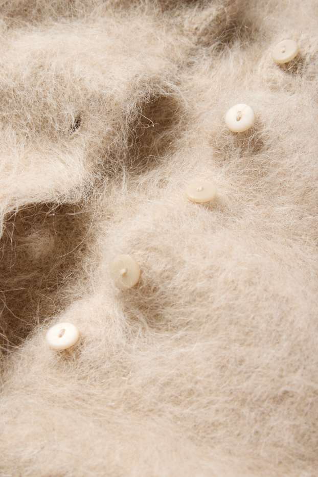 Women - Cardigan - alpaca blend - beige