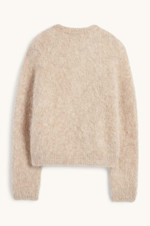 Women - Cardigan - alpaca blend - beige