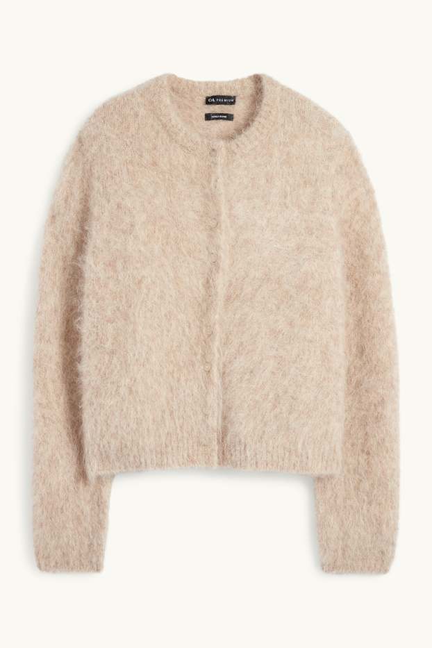 Women - Cardigan - alpaca blend - beige