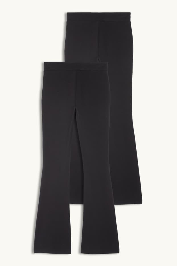 Kinder Mädchen - Multipack 2er - Flared Leggings - schwarz