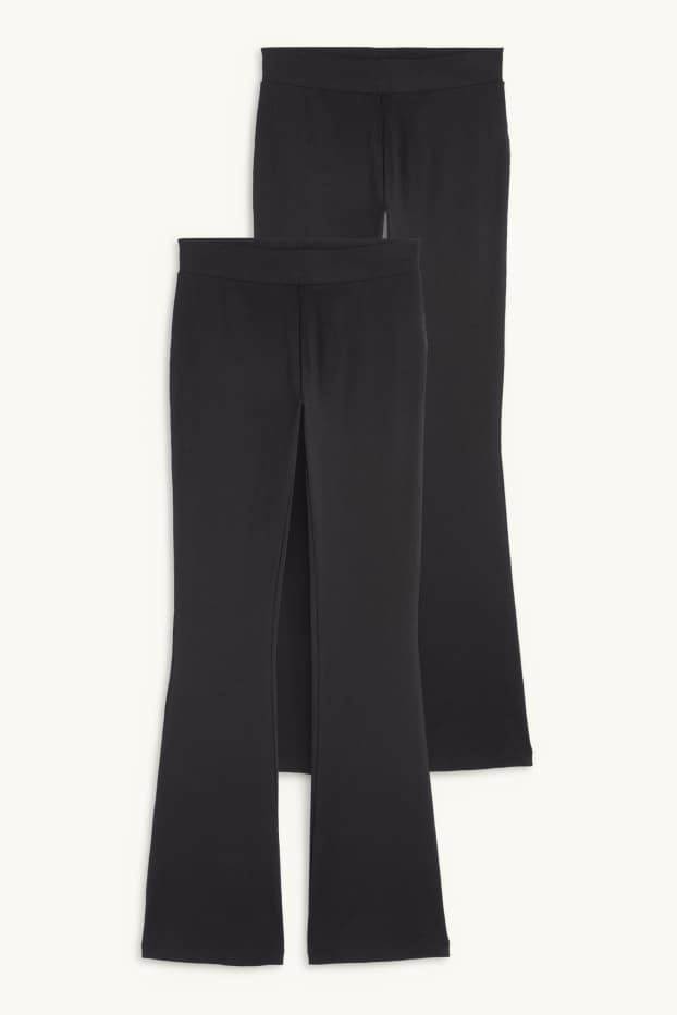 Kinder Mädchen - Multipack 2er - Flared Leggings - schwarz
