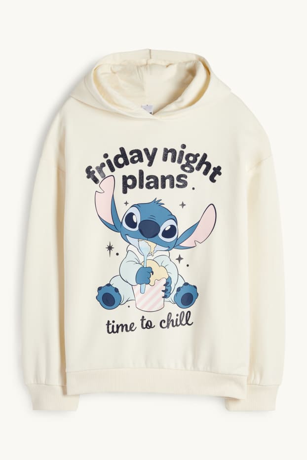 Enfants filles - Lilo & Stitch - sweat à capuche - blanc crème