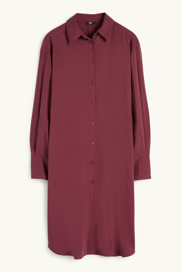 Femmes - Robe-chemisier - bordeaux