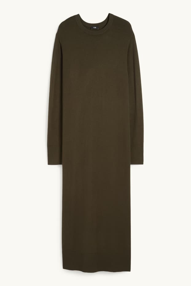 Damen - Strickkleid - dunkelgrün