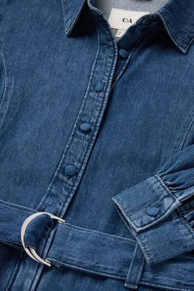 Dona - Granota texana amb cinturó - texà blau