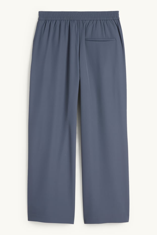 Women - Cloth trousers - mid-rise waist - straight fit - dark gray
