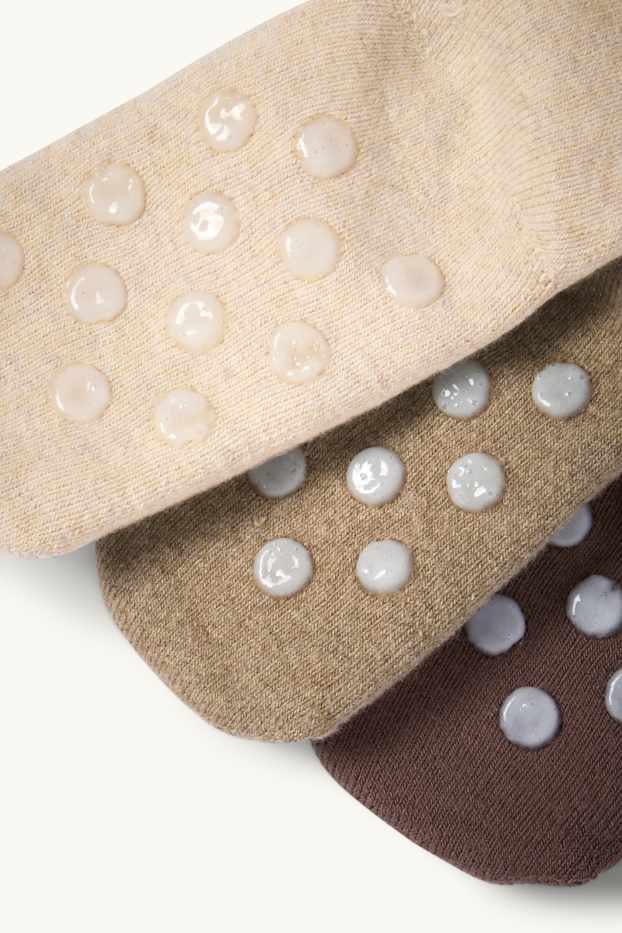 Bébés filles - Lot de 2 - léopard - chaussettes antidérapantes à motif pour bébé - beige clair