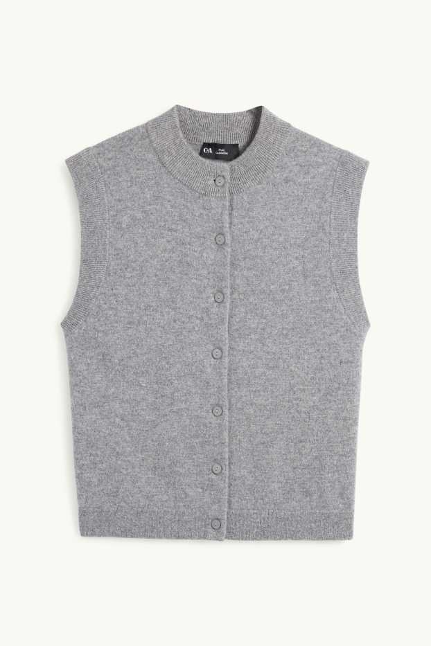 Damen - Kaschmir-Weste - grau