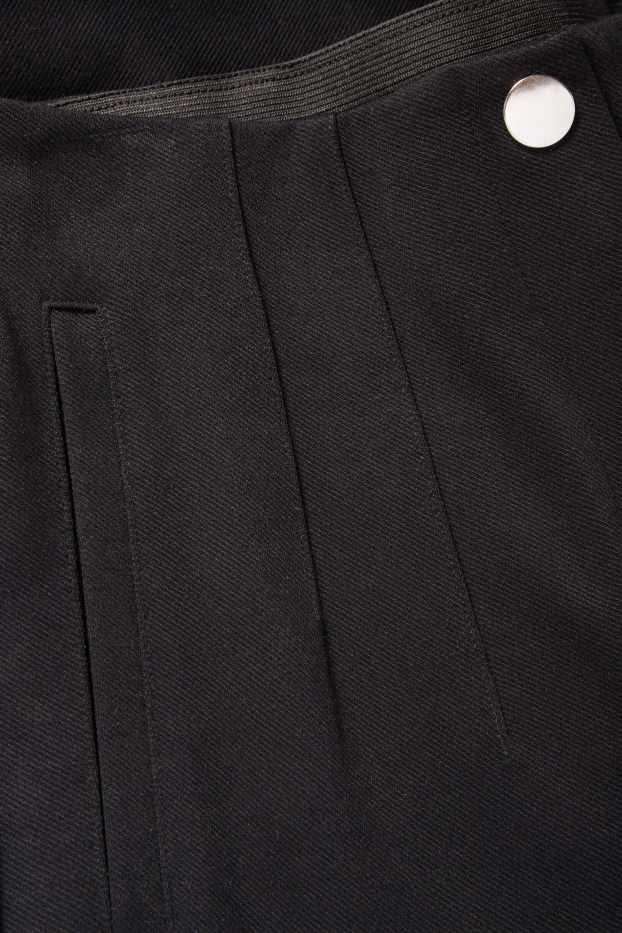 Dona - Pantalons de punt - high waist - slim fit - negre