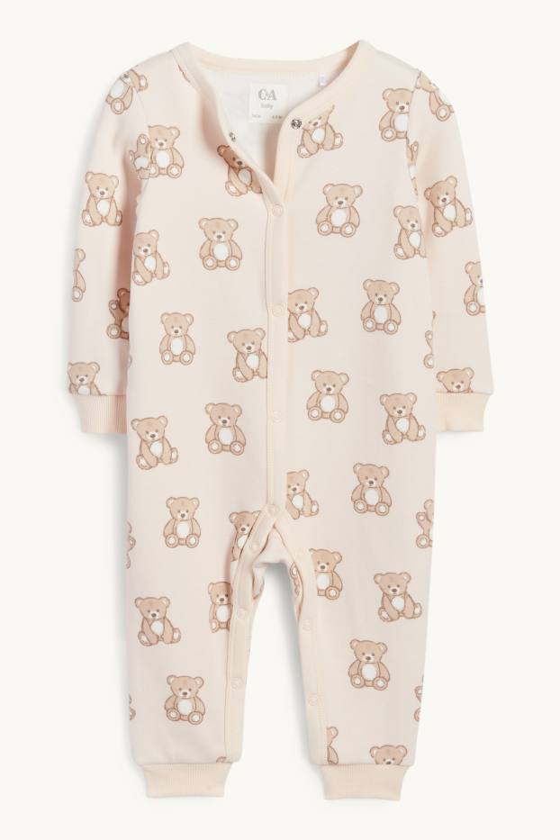 Baby Mädchen - Bärchen - Baby-Schlafanzug - beige