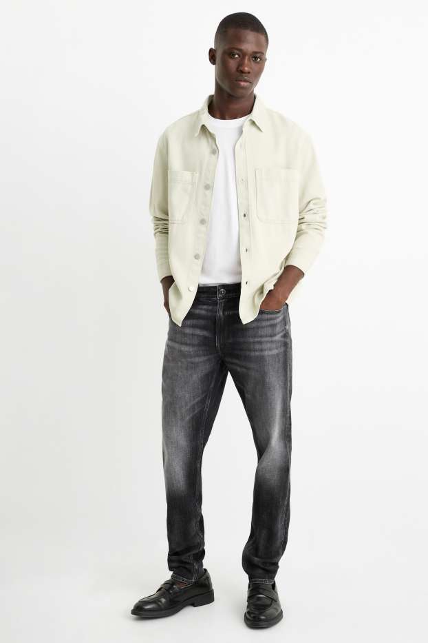 Bărbați - Slim tapered jeans - denim-gri