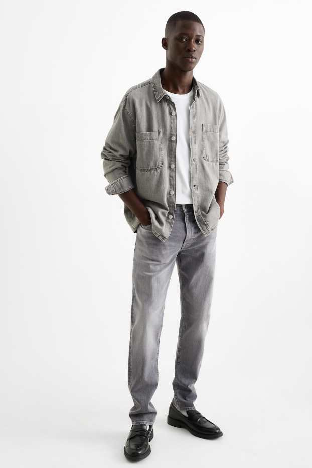 Bărbați - Slim tapered jeans - denim-gri deschis