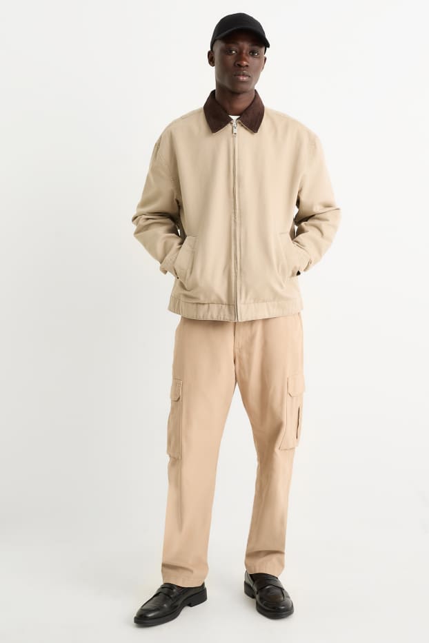 Pánské - Cargo kalhoty - béžová