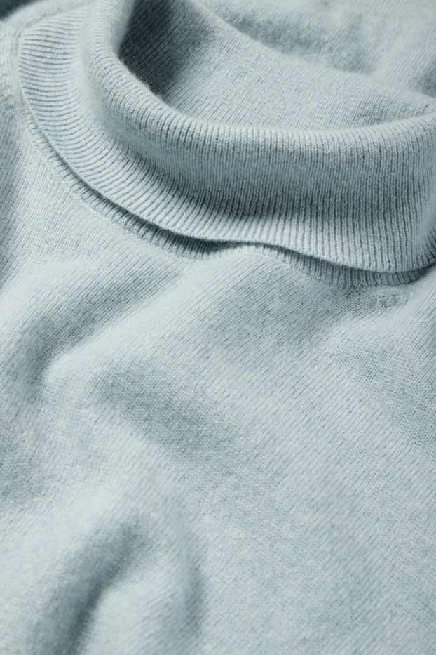 Herren - Kaschmir-Rollkragenpullover - hellblau