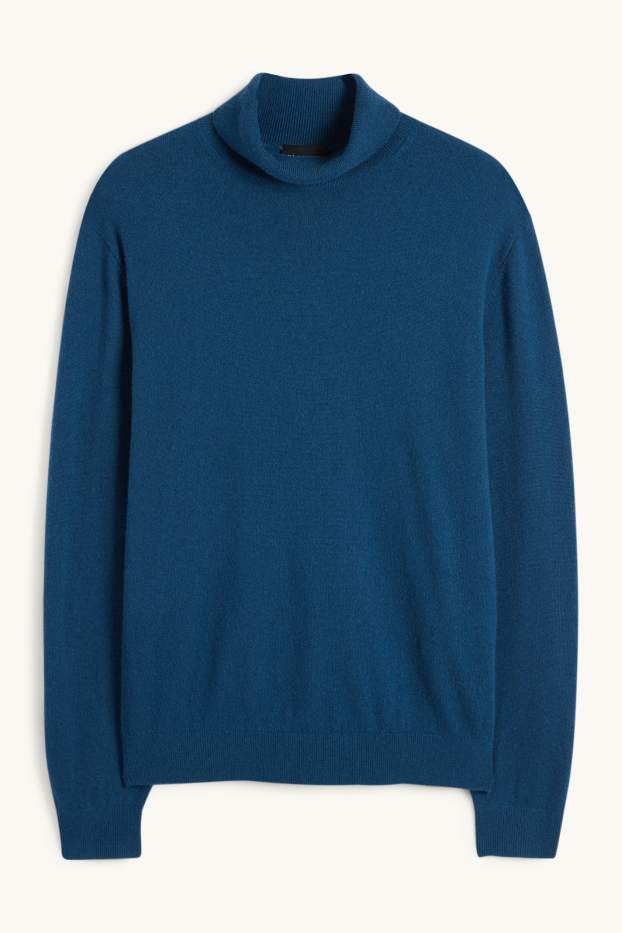 Herren - Kaschmir-Rollkragenpullover - petrol